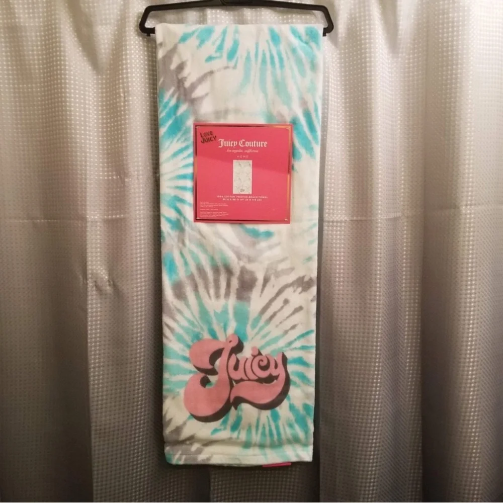 Juicy Couture Aqua Beach Towel NWT